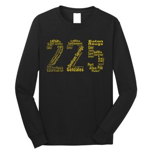 225 Baton Rouge Gonzales Denham Springs Area Code Long Sleeve Shirt