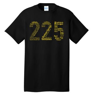 225 Baton Rouge Gonzales Denham Springs Area Code Tall T-Shirt