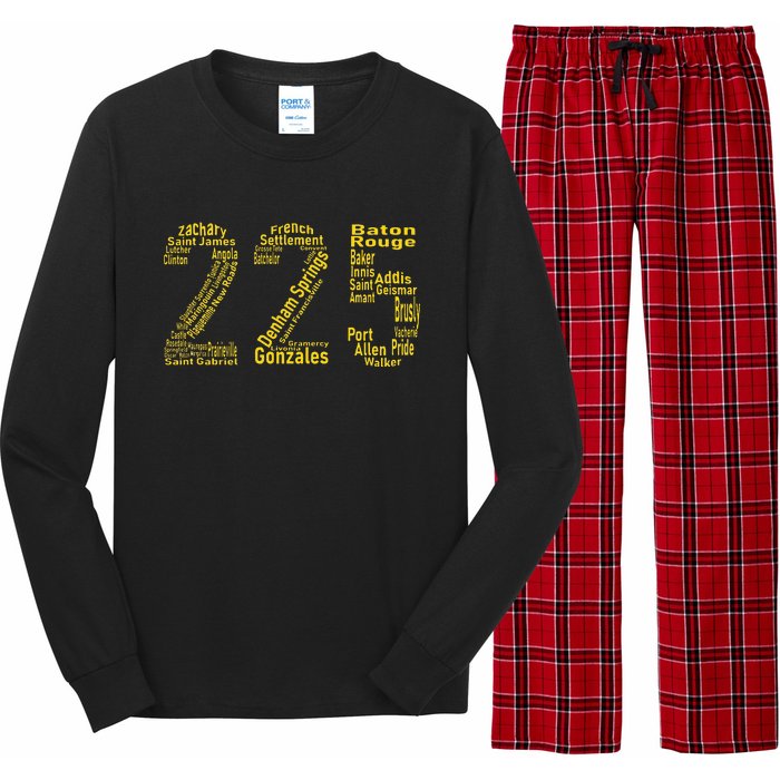 225 Baton Rouge Gonzales Denham Springs Area Code Long Sleeve Pajama Set