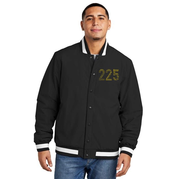 225 Baton Rouge Gonzales Denham Springs Area Code Insulated Varsity Jacket