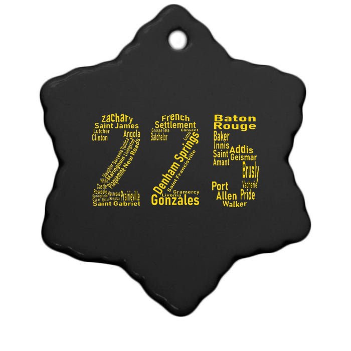 225 Baton Rouge Gonzales Denham Springs Area Code Ceramic Star Ornament