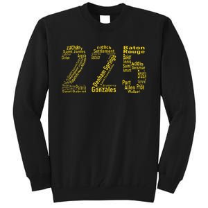 225 Baton Rouge Gonzales Denham Springs Area Code Tall Sweatshirt