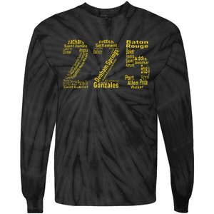 225 Baton Rouge Gonzales Denham Springs Area Code Tie-Dye Long Sleeve Shirt