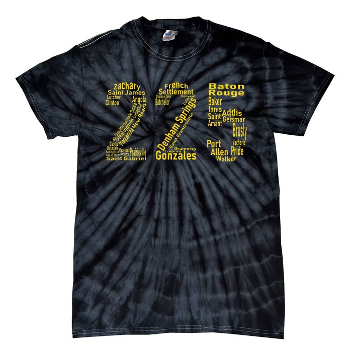 225 Baton Rouge Gonzales Denham Springs Area Code Tie-Dye T-Shirt