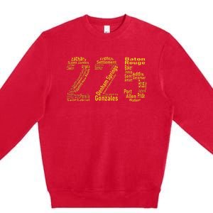 225 Baton Rouge Gonzales Denham Springs Area Code Premium Crewneck Sweatshirt