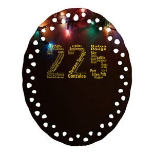 225 Baton Rouge Gonzales Denham Springs Area Code Ceramic Oval Ornament