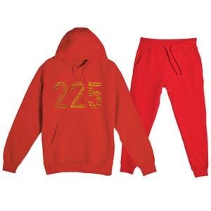 225 Baton Rouge Gonzales Denham Springs Area Code Premium Hooded Sweatsuit Set