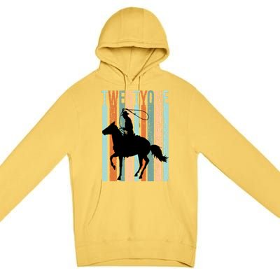 21st Birthday Retro Rodeo Horse Lovers Cow Rider Funny Gift Premium Pullover Hoodie