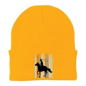 21st Birthday Retro Rodeo Horse Lovers Cow Rider Funny Gift Knit Cap Winter Beanie