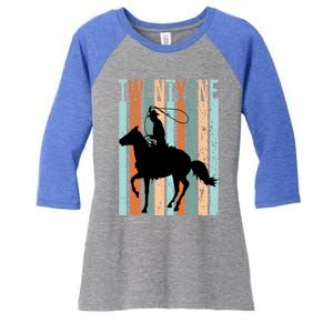 21st Birthday Retro Rodeo Horse Lovers Cow Rider Funny Gift Women's Tri-Blend 3/4-Sleeve Raglan Shirt