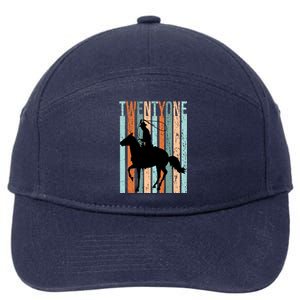 21st Birthday Retro Rodeo Horse Lovers Cow Rider Funny Gift 7-Panel Snapback Hat