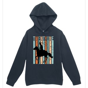 21st Birthday Retro Rodeo Horse Lovers Cow Rider Funny Gift Urban Pullover Hoodie