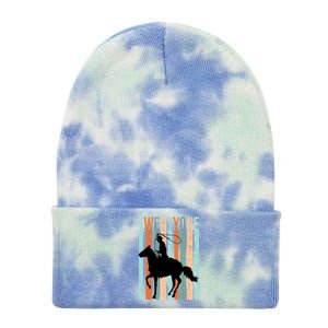 21st Birthday Retro Rodeo Horse Lovers Cow Rider Funny Gift Tie Dye 12in Knit Beanie