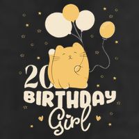 20th Birthday Squish Cat Birthday Balloons 20 Birthday .Png 7 Panel Mesh Trucker Snapback Hat