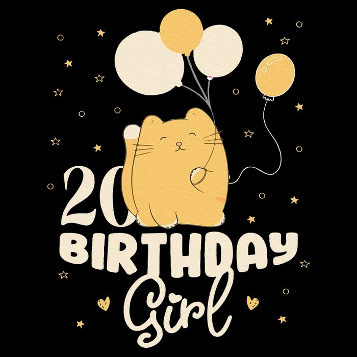 20th Birthday Squish Cat Birthday Balloons 20 Birthday .Png City Backpack