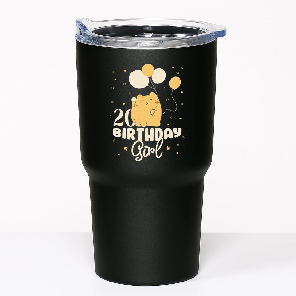 20th Birthday Squish Cat Birthday Balloons 20 Birthday .Png Tumbler