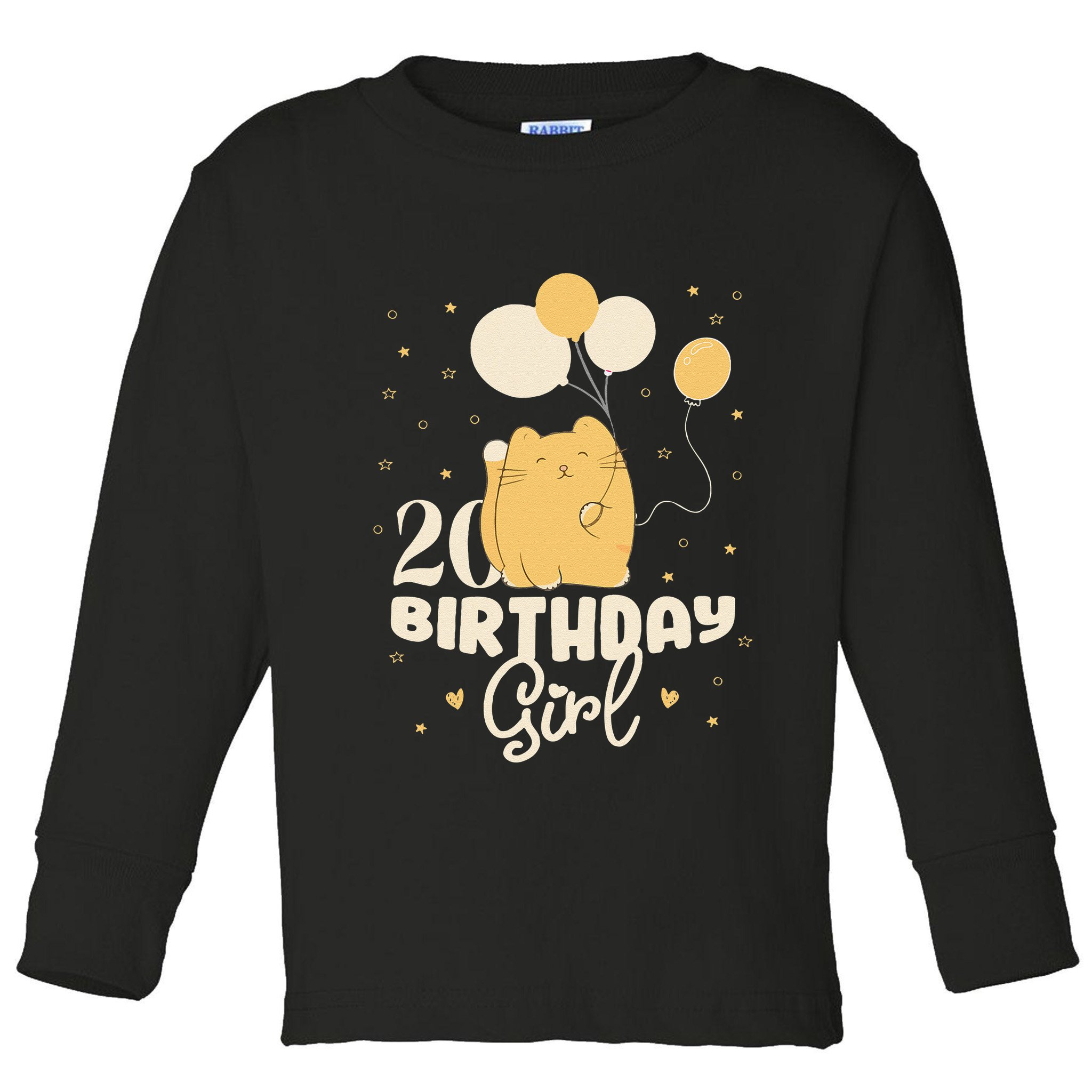 20th Birthday Squish Cat Birthday Balloons 20 Birthday .Png Toddler Long Sleeve Shirt