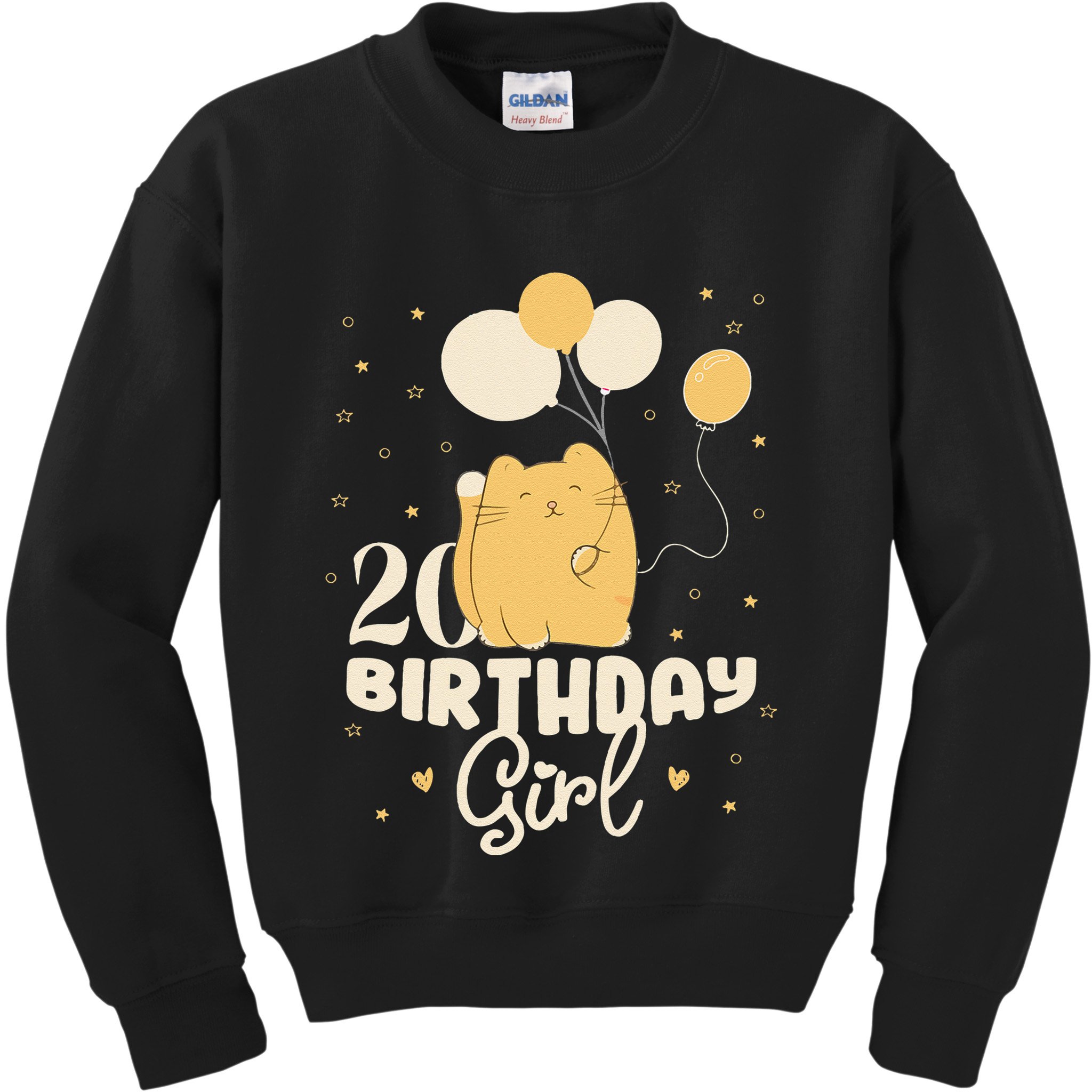 20th Birthday Squish Cat Birthday Balloons 20 Birthday .Png Kids Sweatshirt