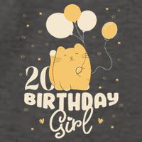 20th Birthday Squish Cat Birthday Balloons 20 Birthday .Png Vector Backpack
