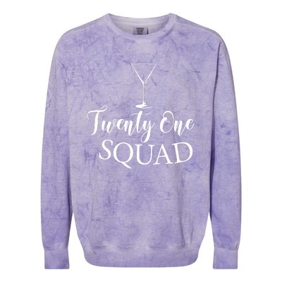 21st Birthday Squad Celebration Graphic Colorblast Crewneck Sweatshirt