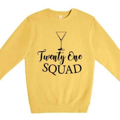 21st Birthday Squad Celebration Graphic Premium Crewneck Sweatshirt