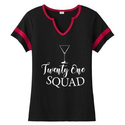 21st Birthday Squad Celebration Graphic Ladies Halftime Notch Neck Tee