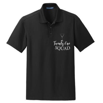 21st Birthday Squad Celebration Graphic Dry Zone Grid Polo