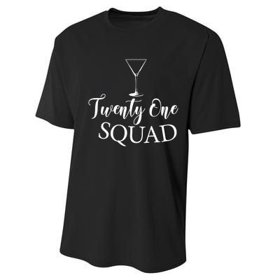 21st Birthday Squad Celebration Graphic Performance Sprint T-Shirt