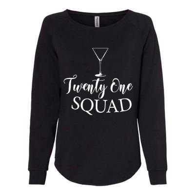 21st Birthday Squad Celebration Graphic Womens California Wash Sweatshirt