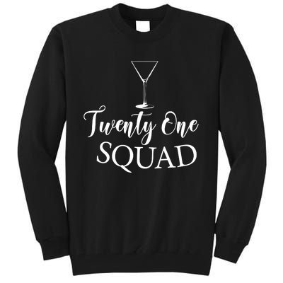 21st Birthday Squad Celebration Graphic Tall Sweatshirt