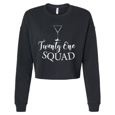 21st Birthday Squad Celebration Graphic Cropped Pullover Crew