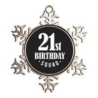 21st Birthday Squad Metallic Star Ornament