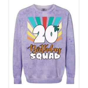 20th Birthday Squad 20 Years Old Colorblast Crewneck Sweatshirt