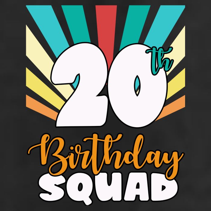 20th Birthday Squad 20 Years Old 7 Panel Mesh Trucker Snapback Hat