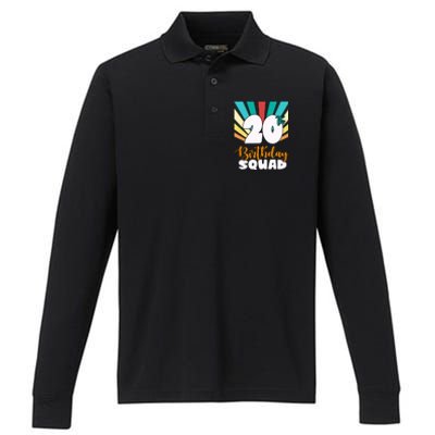 20th Birthday Squad 20 Years Old Performance Long Sleeve Polo