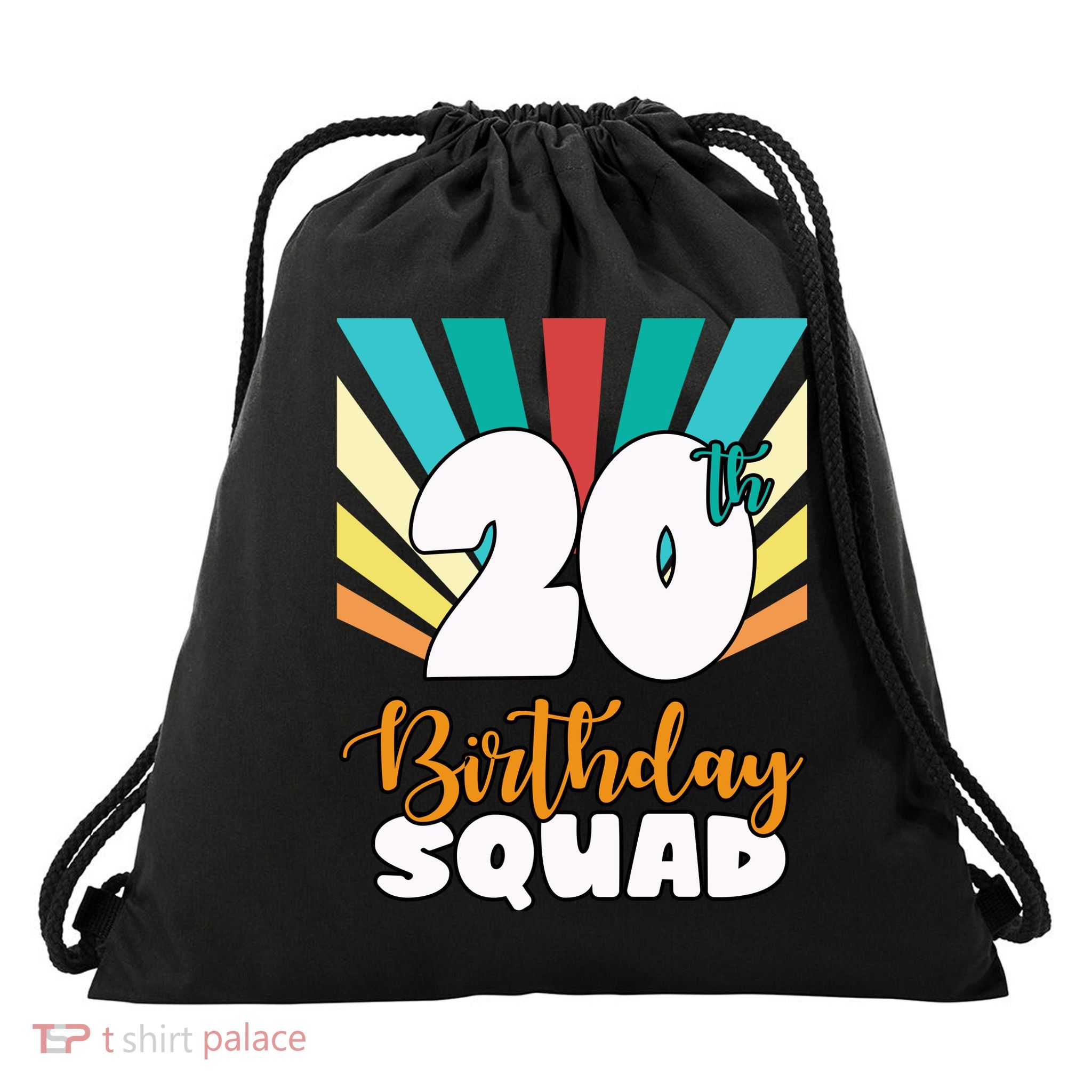 20th Birthday Squad 20 Years Old Drawstring Bag