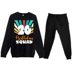 20th Birthday Squad 20 Years Old Premium Crewneck Sweatsuit Set