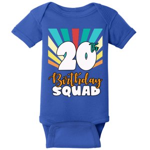 20th Birthday Squad 20 Years Old Baby Bodysuit