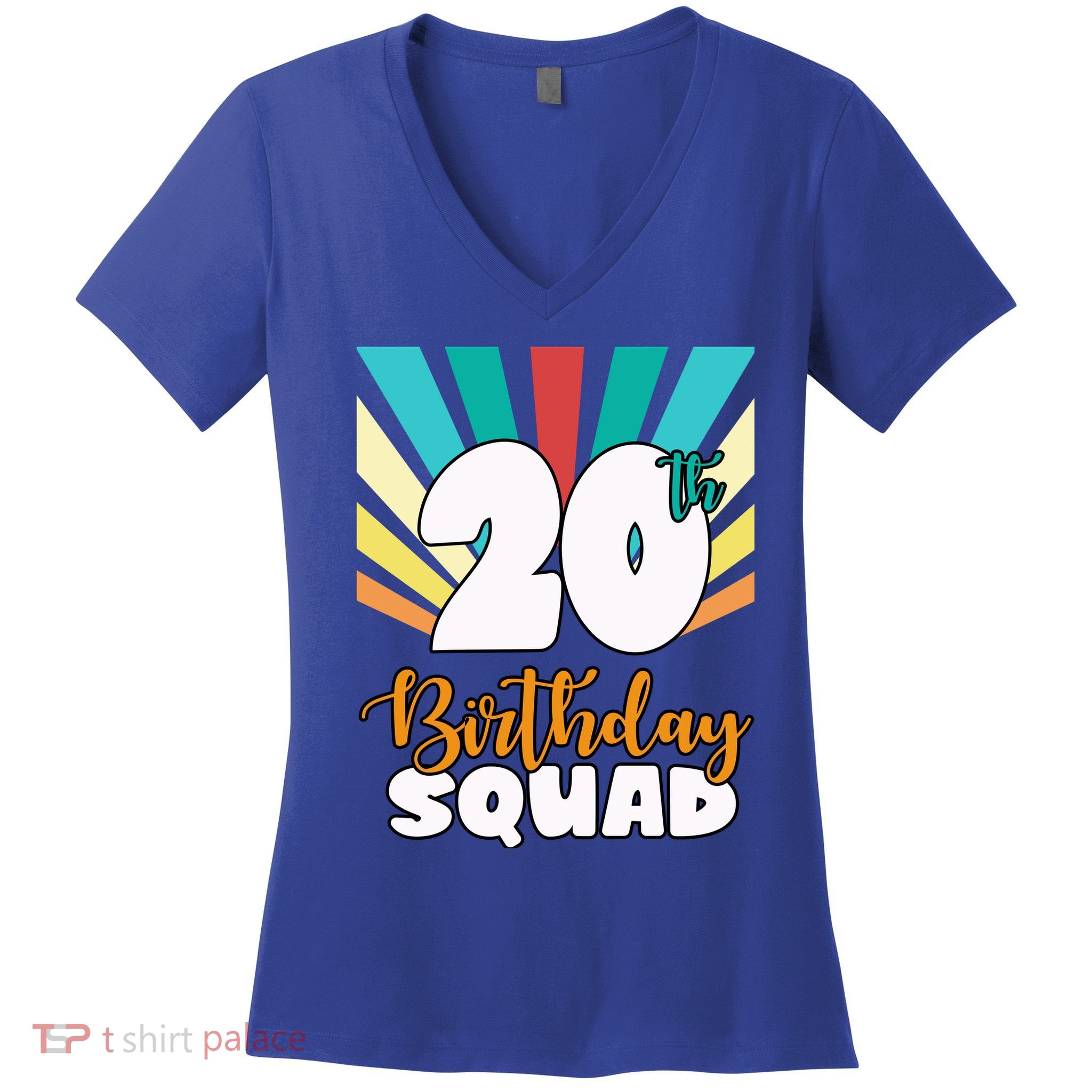 20th Birthday Squad 20 Years Old Women's V-Neck T-Shirt