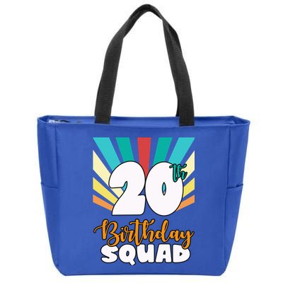 20th Birthday Squad 20 Years Old Zip Tote Bag