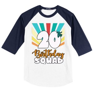 20th Birthday Squad 20 Years Old Baseball Sleeve Shirt