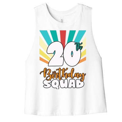 20th Birthday Squad 20 Years Old Women's Racerback Cropped Tank