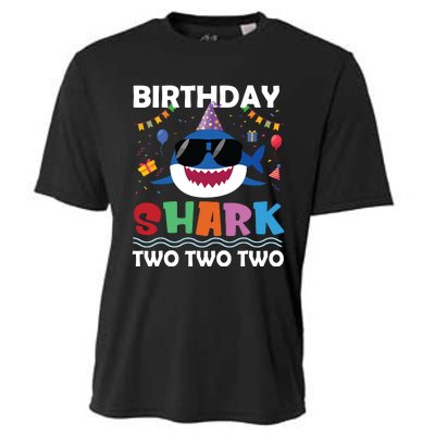 2nd Birthday Shark Matching Party Gifts For Cooling Performance Crew T-Shirt