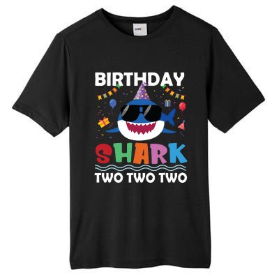 2nd Birthday Shark Matching Party Gifts For Tall Fusion ChromaSoft Performance T-Shirt