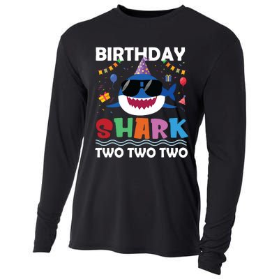 2nd Birthday Shark Matching Party Gifts For Cooling Performance Long Sleeve Crew