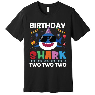 2nd Birthday Shark Matching Party Gifts For Premium T-Shirt