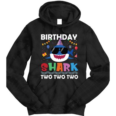 2nd Birthday Shark Matching Party Gifts For Tie Dye Hoodie