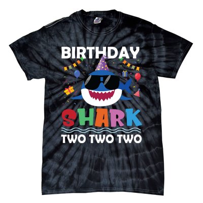 2nd Birthday Shark Matching Party Gifts For Tie-Dye T-Shirt