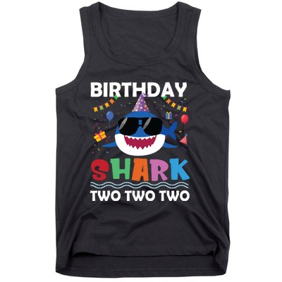 2nd Birthday Shark Matching Party Gifts For Tank Top