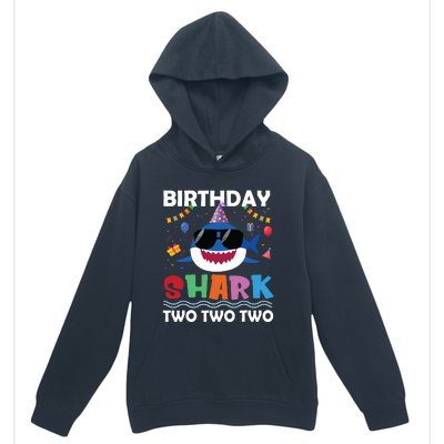 2nd Birthday Shark Matching Party Gifts For Urban Pullover Hoodie